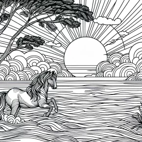 sunset coloring pages