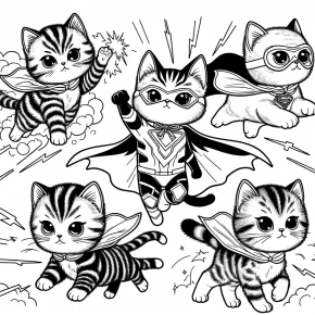 super kitties coloring pages