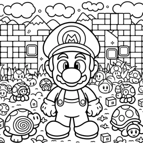 super mario characters coloring pages