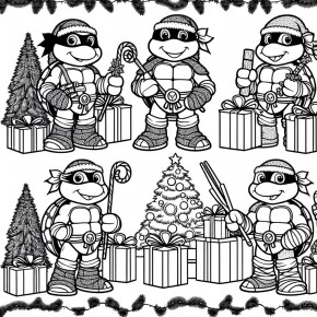 tmnt christmas coloring pages