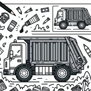 trash truck coloring page