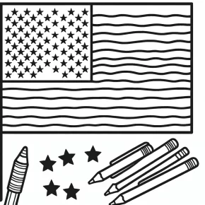 u.s. flag coloring page