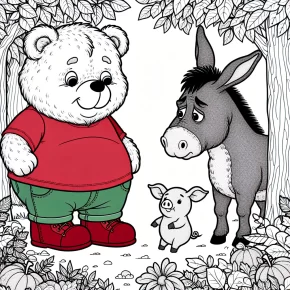 winnie the pooh characters coloring pages