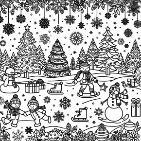 winter holiday coloring pages