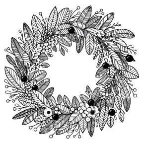 wreath coloring pages