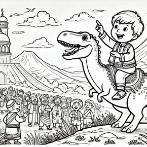 temur riding a dinosaur