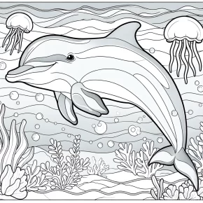 adult coloring page dolphin