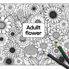 adult flower coloring pages