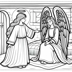 angel visits mary coloring page