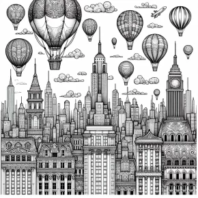 balloons over broadway coloring page