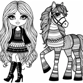 barbie and horse coloring pages