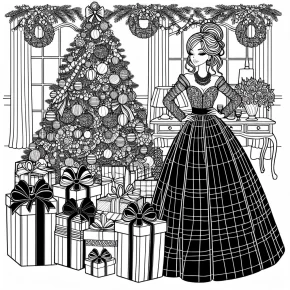 barbie christmas coloring page