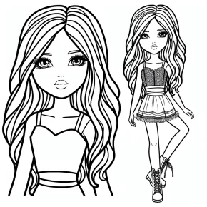 barbie color pages printables