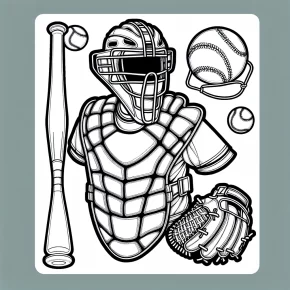 baseball catcher coloring pages