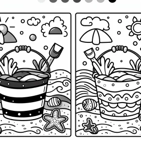 beach bucket coloring page