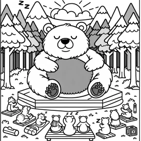 bear snores on coloring pages