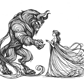 beauty and the beast printable coloring pages