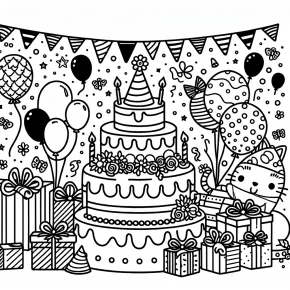 birthday coloring book pages