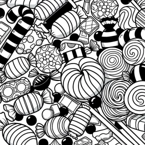 candy coloring book pages