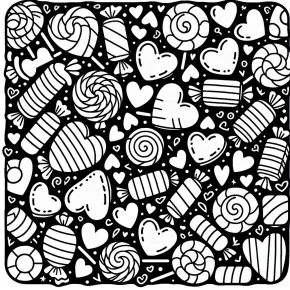 candy heart coloring pages