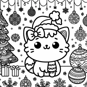 christmas hello kitty coloring pages