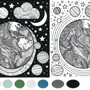 coloring page for earth