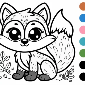 coloring page for fox