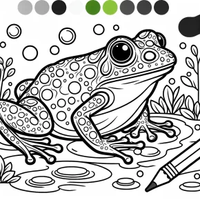 coloring page of a frog