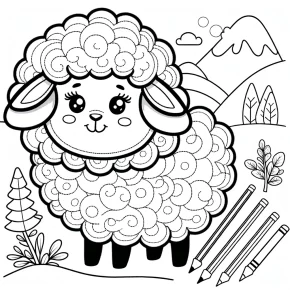 coloring page of a sheep