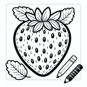 coloring page of a strawberry