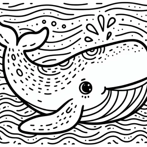 coloring page of a whale