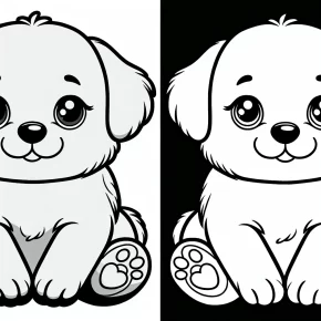 coloring page puppy