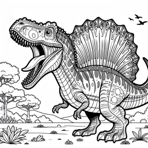 coloring page spinosaurus