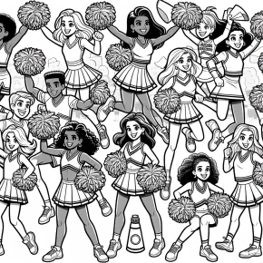 coloring pages for cheerleading