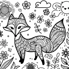 coloring pages fox