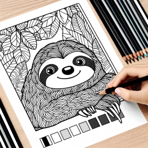 coloring pages of a sloth