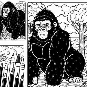 coloring pages of gorillas