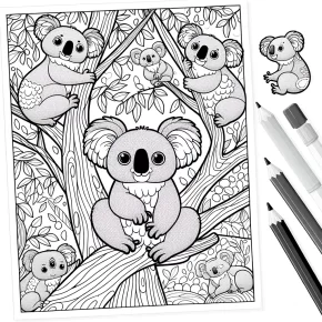 coloring pages of koalas