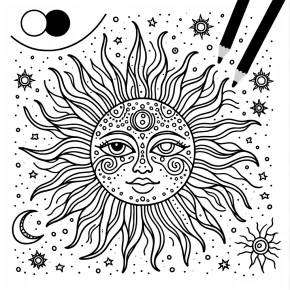 coloring pages of the sun