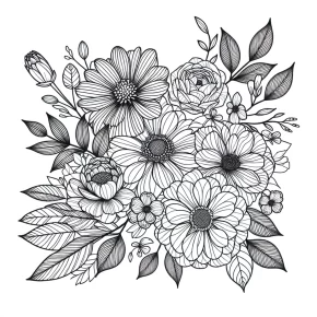 coloring pages realistic flowers