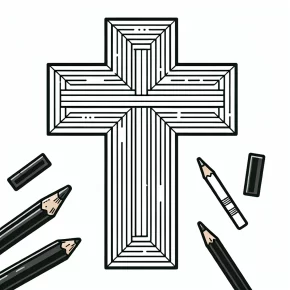 cross coloring page