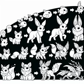 cute eevee evolutions coloring pages