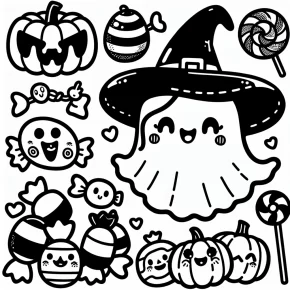 cute halloween color pages