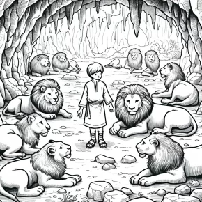 daniel and the lions den preschool coloring pages