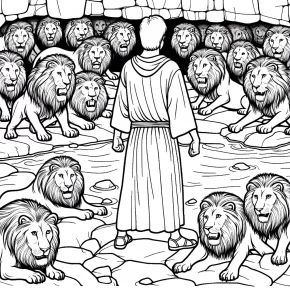 daniel in lions den coloring page