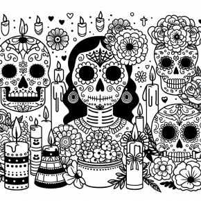 day of dead coloring pages