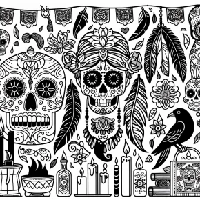 dia de los muertos coloring pages