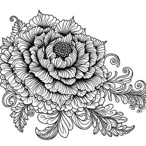 difficult flower coloring pages