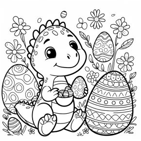 dinosaur easter coloring pages