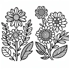 easy flower coloring pages